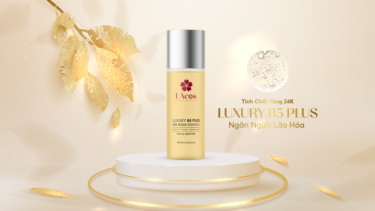 Tinh Chất Vàng B5 Dưỡng Da Cao Cấp LAcos - Luxury B5 Plus 24K Gold Essence